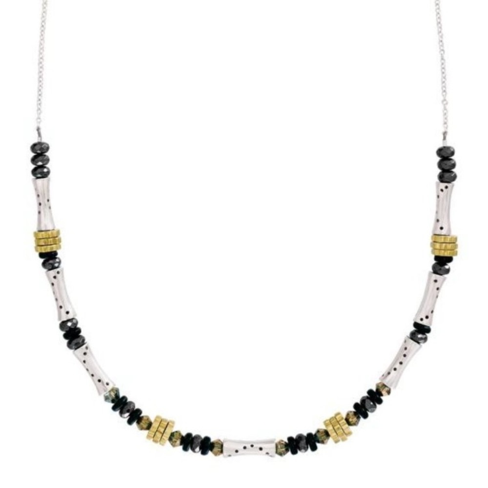 Silpada On The Horizon Sterling Silver Agate Brass Necklace 18” - 20”